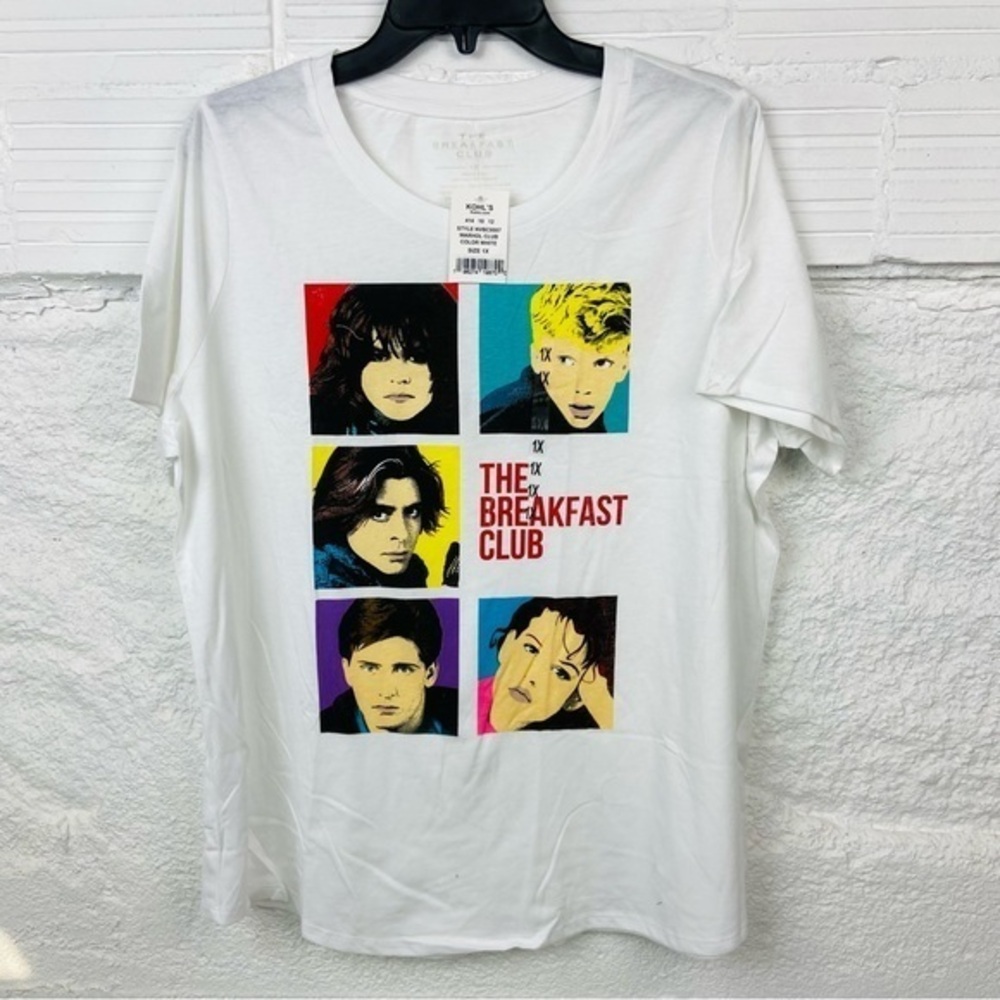 NWT THE BREAKFAST CLUB white short sleeve cotton shirt size 1X & 2X